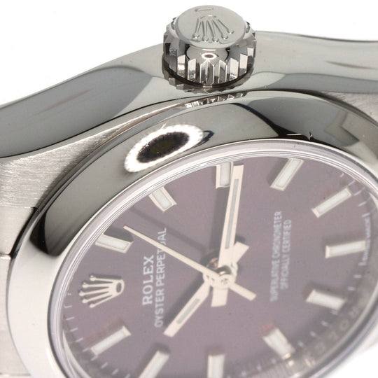 ROLEX Watches Mechanical Automatic 176200 Stainless Steel , Stainless Steel Silver Oyster Perpetual 26 Red Grape Red grape dial Women Used Authentic