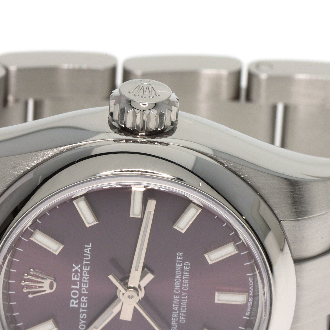 ROLEX Watches Mechanical Automatic 176200 Stainless Steel , Stainless Steel Silver Oyster Perpetual 26 Red Grape Red grape dial Women Used Authentic