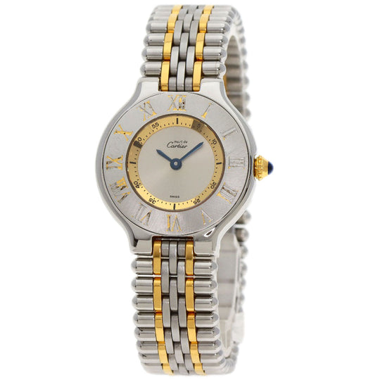 CARTIER Watches Quartz W10073F4 Stainless Steel, Combination Silver Mast 21 Silver dial Women Used Authentic
