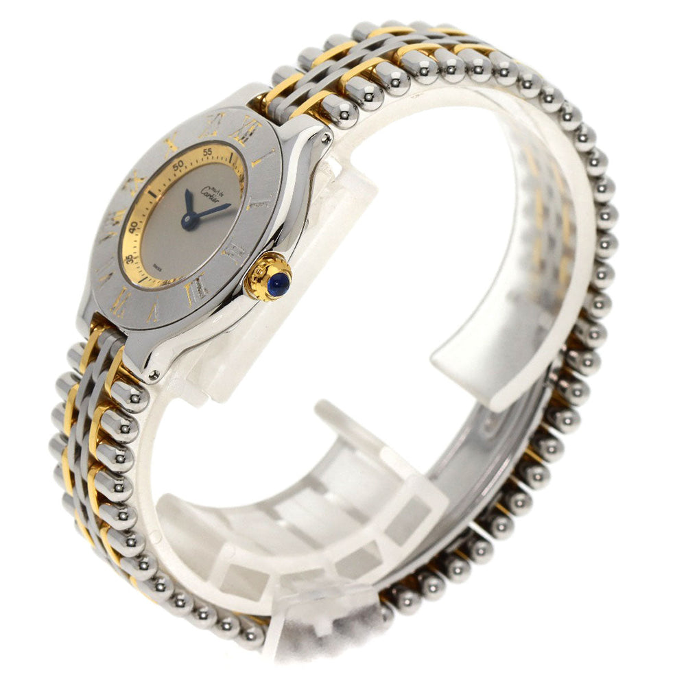 CARTIER Watches Quartz W10073F4 Stainless Steel, Combination Silver Mast 21 Silver dial Women Used Authentic