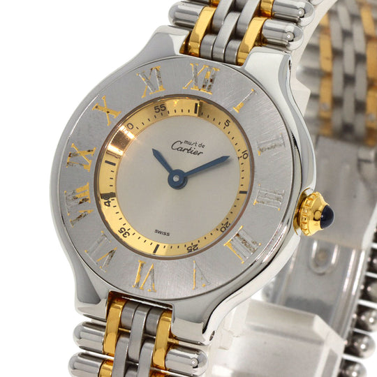 CARTIER Watches Quartz W10073F4 Stainless Steel, Combination Silver Mast 21 Silver dial Women Used Authentic