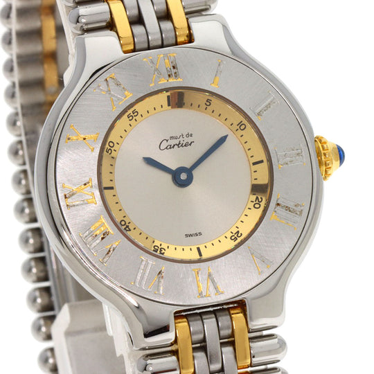 CARTIER Watches Quartz W10073F4 Stainless Steel, Combination Silver Mast 21 Silver dial Women Used Authentic