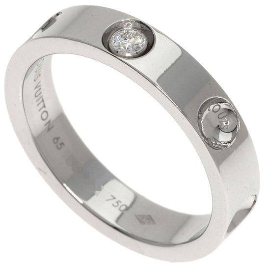 LOUIS VUITTON Ring K18WG Silver Petite Bourg Empreinte 1P Diamond #65