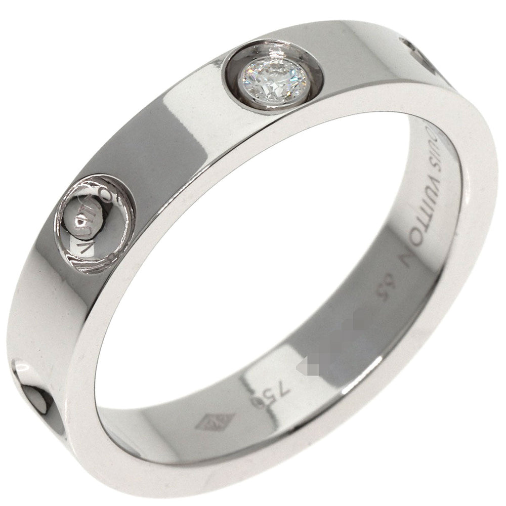 LOUIS VUITTON Ring K18WG Silver Petite Bourg Empreinte 1P Diamond #65