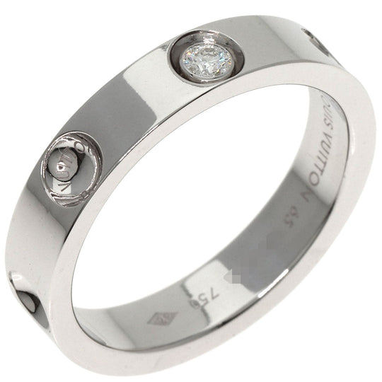 LOUIS VUITTON Ring K18WG Silver Petite Bourg Empreinte 1P Diamond #65
