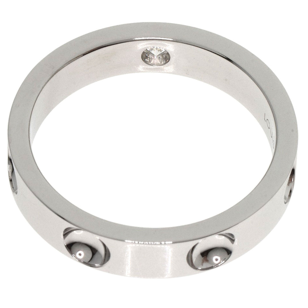 LOUIS VUITTON Ring K18WG Silver Petite Bourg Empreinte 1P Diamond #65