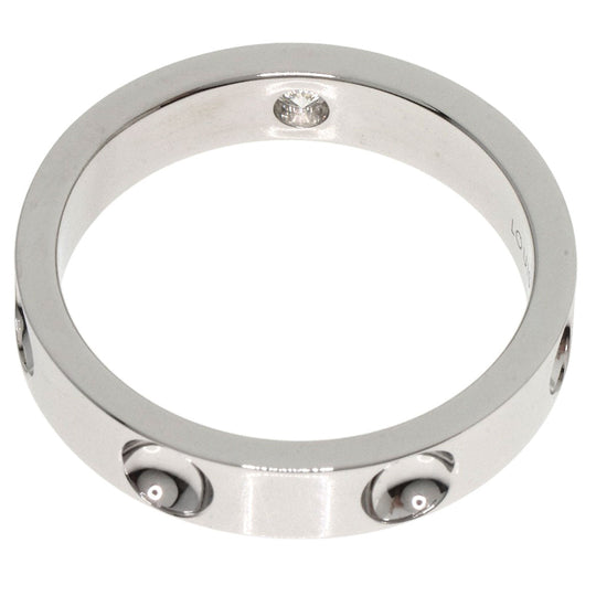 LOUIS VUITTON Ring K18WG Silver Petite Bourg Empreinte 1P Diamond #65