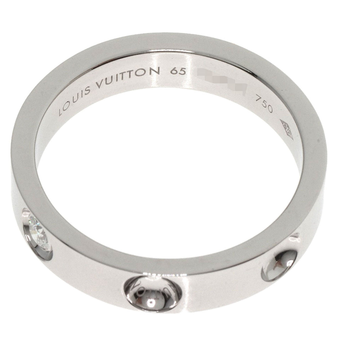 LOUIS VUITTON Ring K18WG Silver Petite Bourg Empreinte 1P Diamond #65