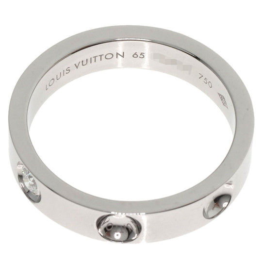 LOUIS VUITTON Ring K18WG Silver Petite Bourg Empreinte 1P Diamond #65