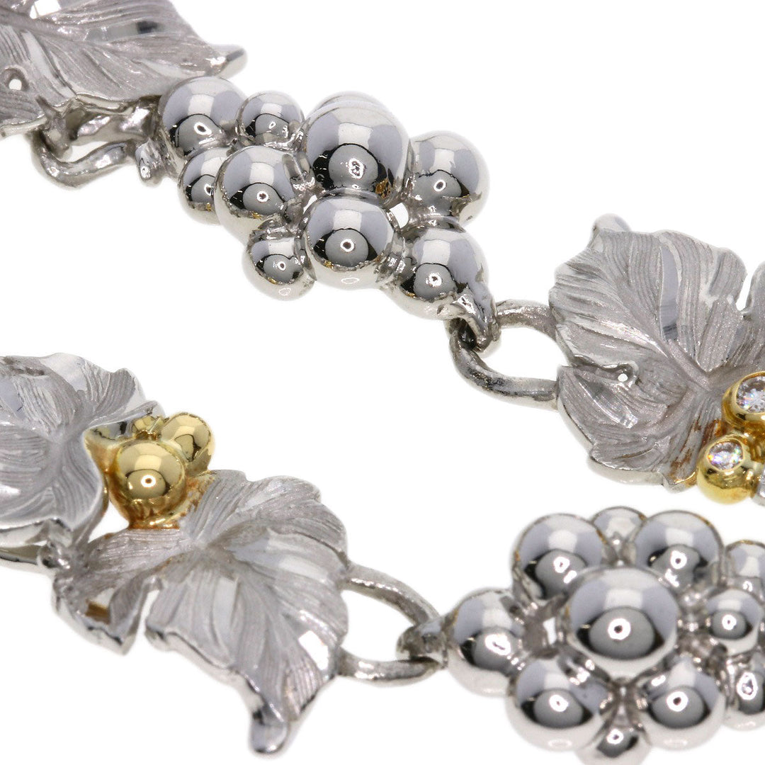 NOBUKO ISHIKAWA Necklace PT900 , K18YG Silver Grape Diamond AsTime Women Used Authentic