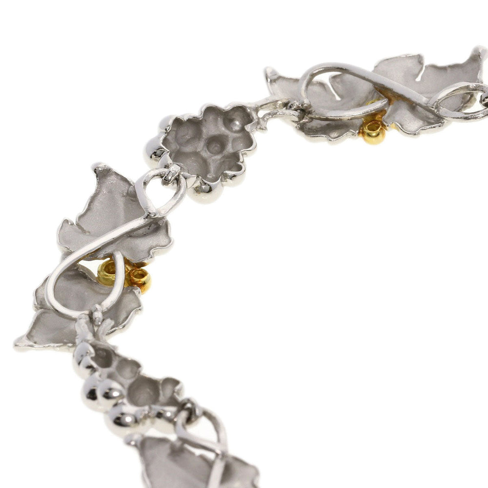 NOBUKO ISHIKAWA Necklace PT900 , K18YG Silver Grape Diamond AsTime Women Used Authentic