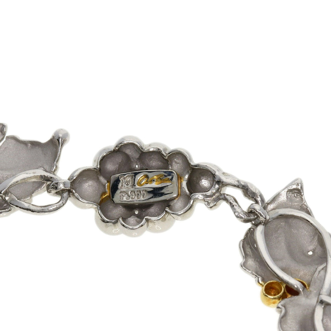 NOBUKO ISHIKAWA Necklace PT900 , K18YG Silver Grape Diamond AsTime Women Used Authentic