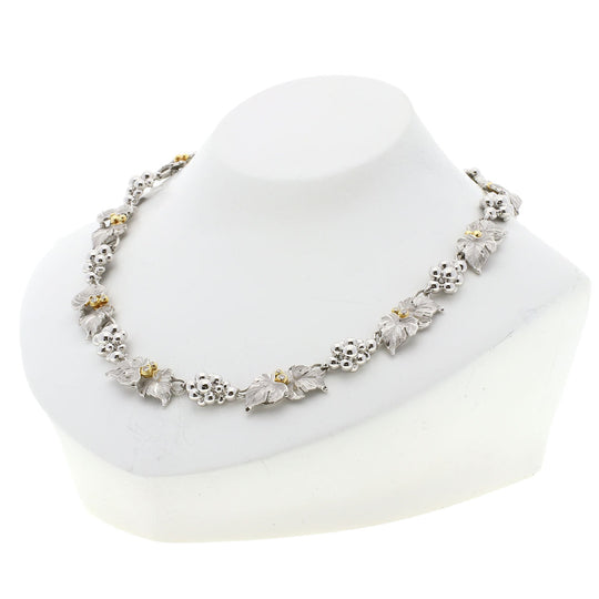 NOBUKO ISHIKAWA Necklace PT900 , K18YG Silver Grape Diamond AsTime Women Used Authentic