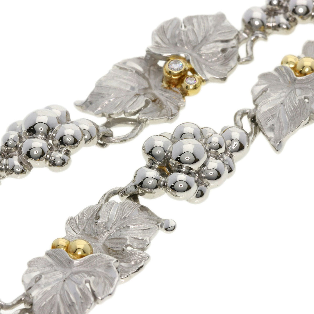 NOBUKO ISHIKAWA Necklace PT900 , K18YG Silver Grape Diamond AsTime Women Used Authentic