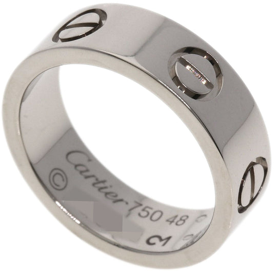 CARTIER Ring K18WG Silver Love Ring #48 Women Used Authentic