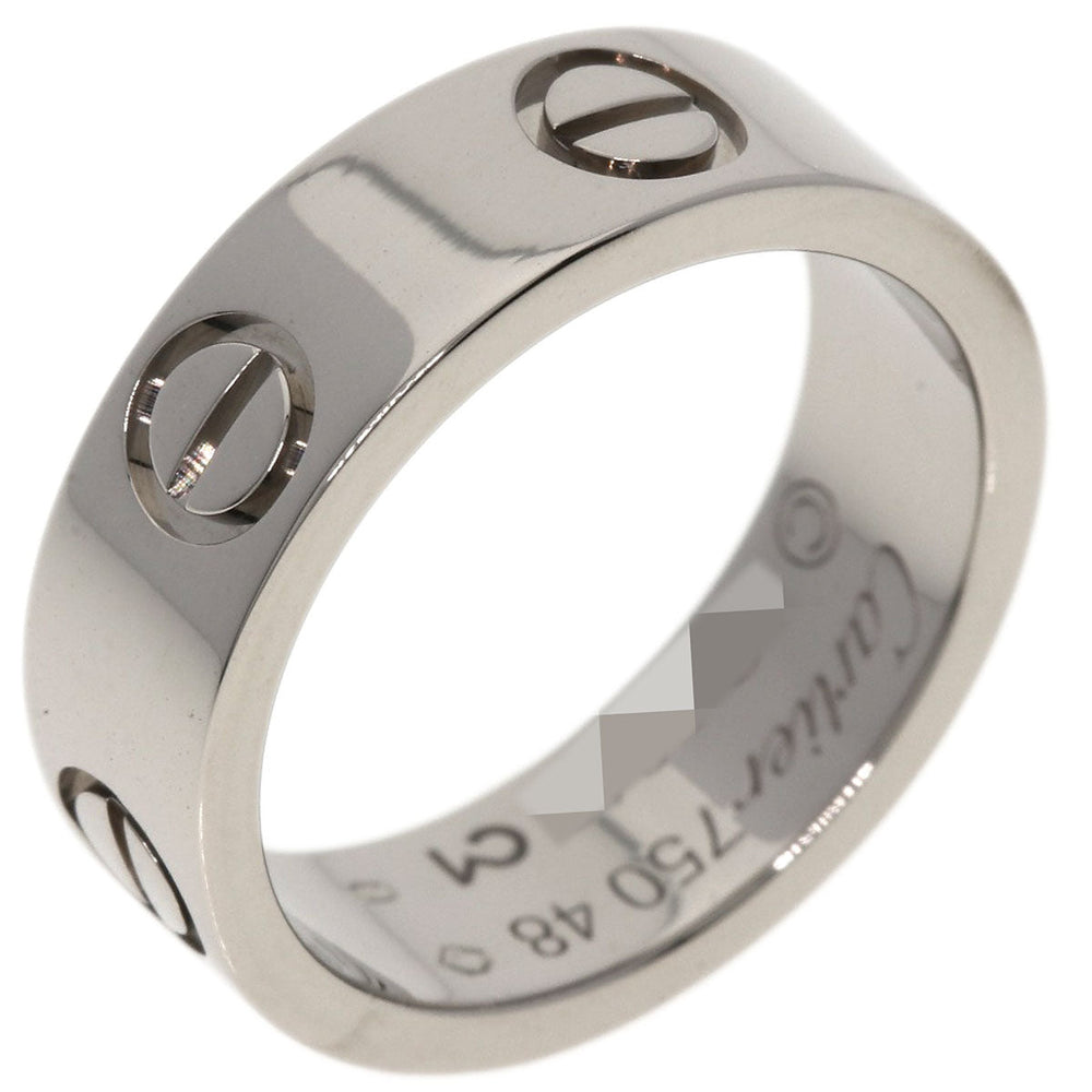 CARTIER Ring K18WG Silver Love Ring #48 Women Used Authentic