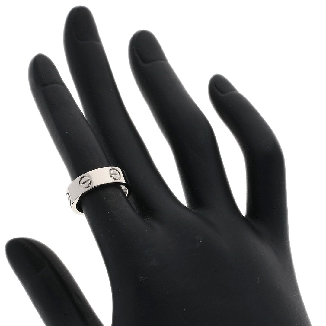 CARTIER Ring K18WG Silver Love Ring #48 Women Used Authentic