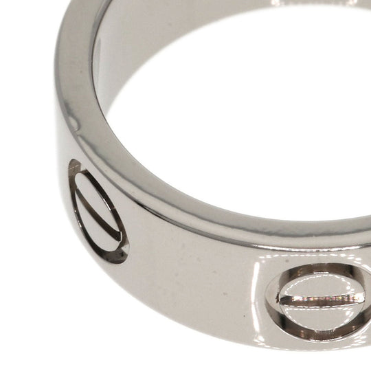 CARTIER Ring K18WG Silver Love Ring #48 Women Used Authentic
