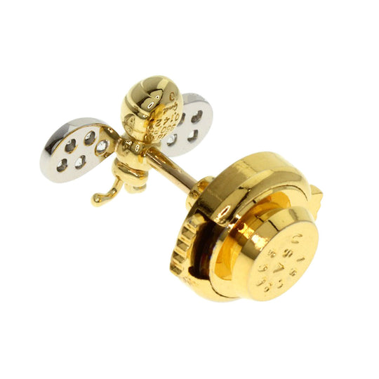 Gimel Tie pin 18K gold Tie tack with bee motif and diamond