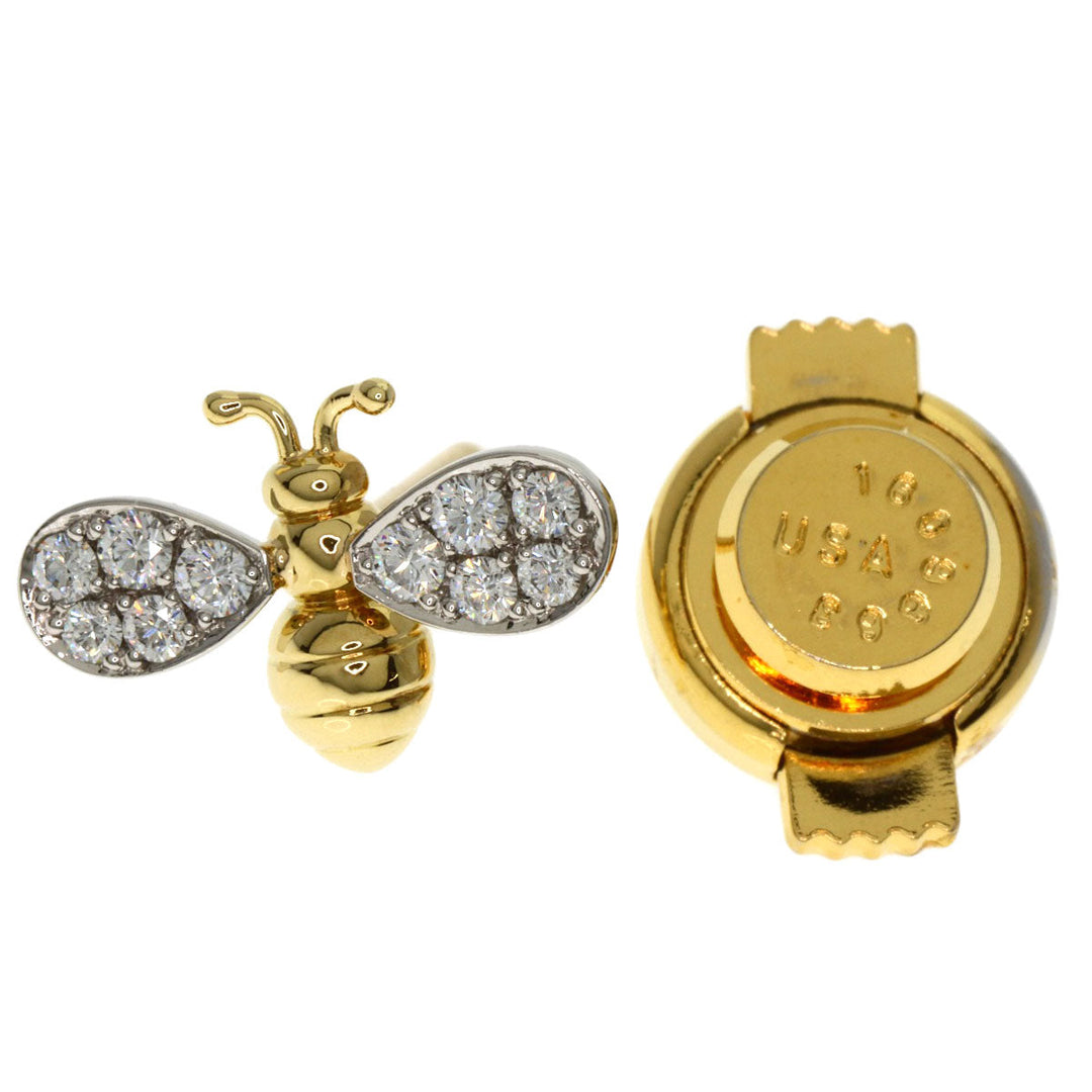 Gimel Tie pin 18K gold Tie tack with bee motif and diamond