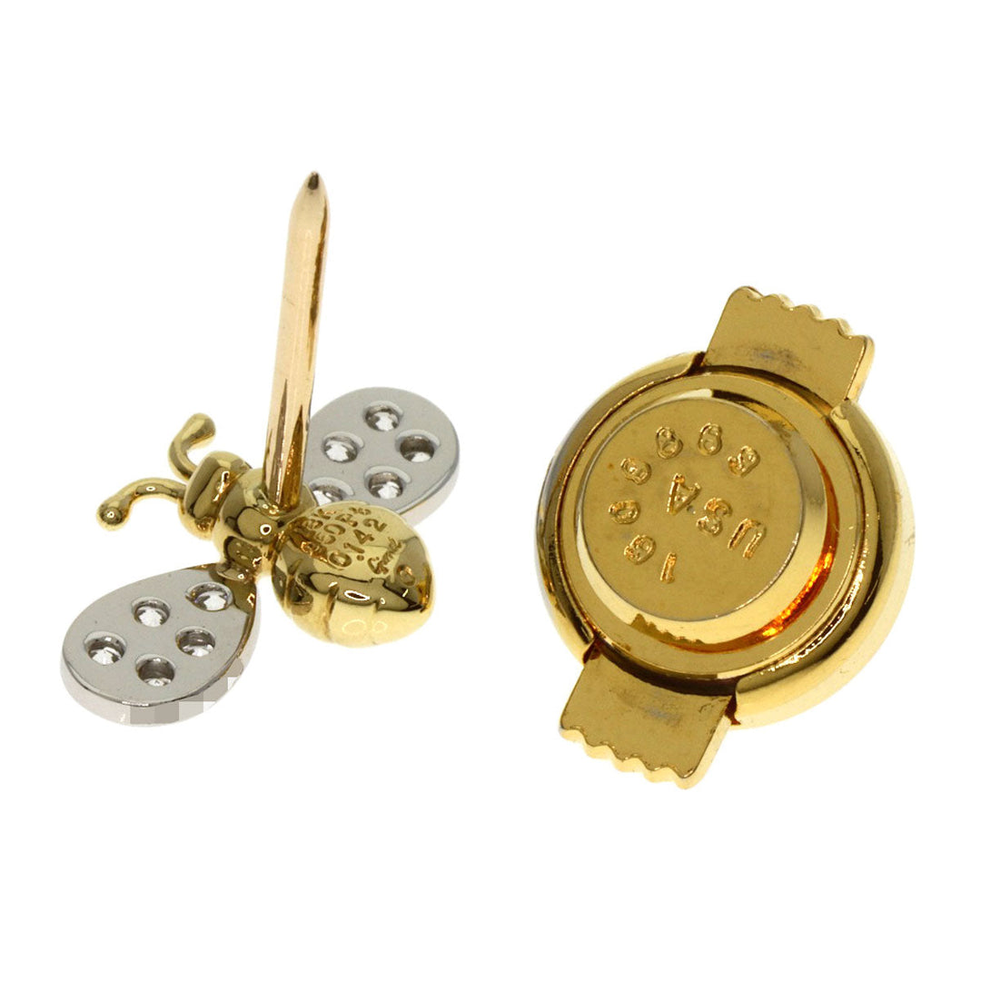 Gimel Tie pin 18K gold Tie tack with bee motif and diamond