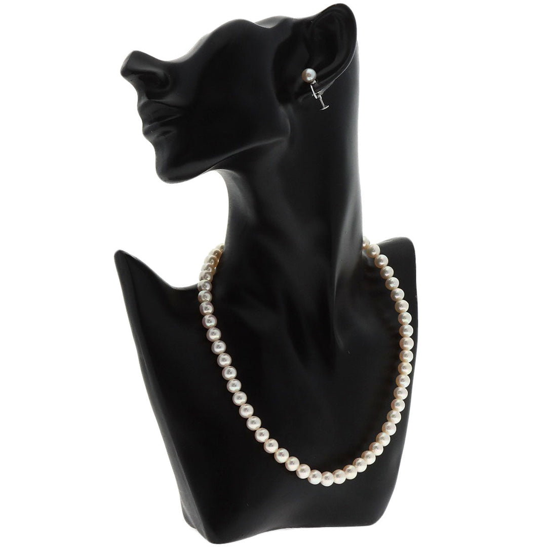 TASAKI Necklace SV ,  Pearl white Pearl Earrings 2-piece set Women Used Authentic