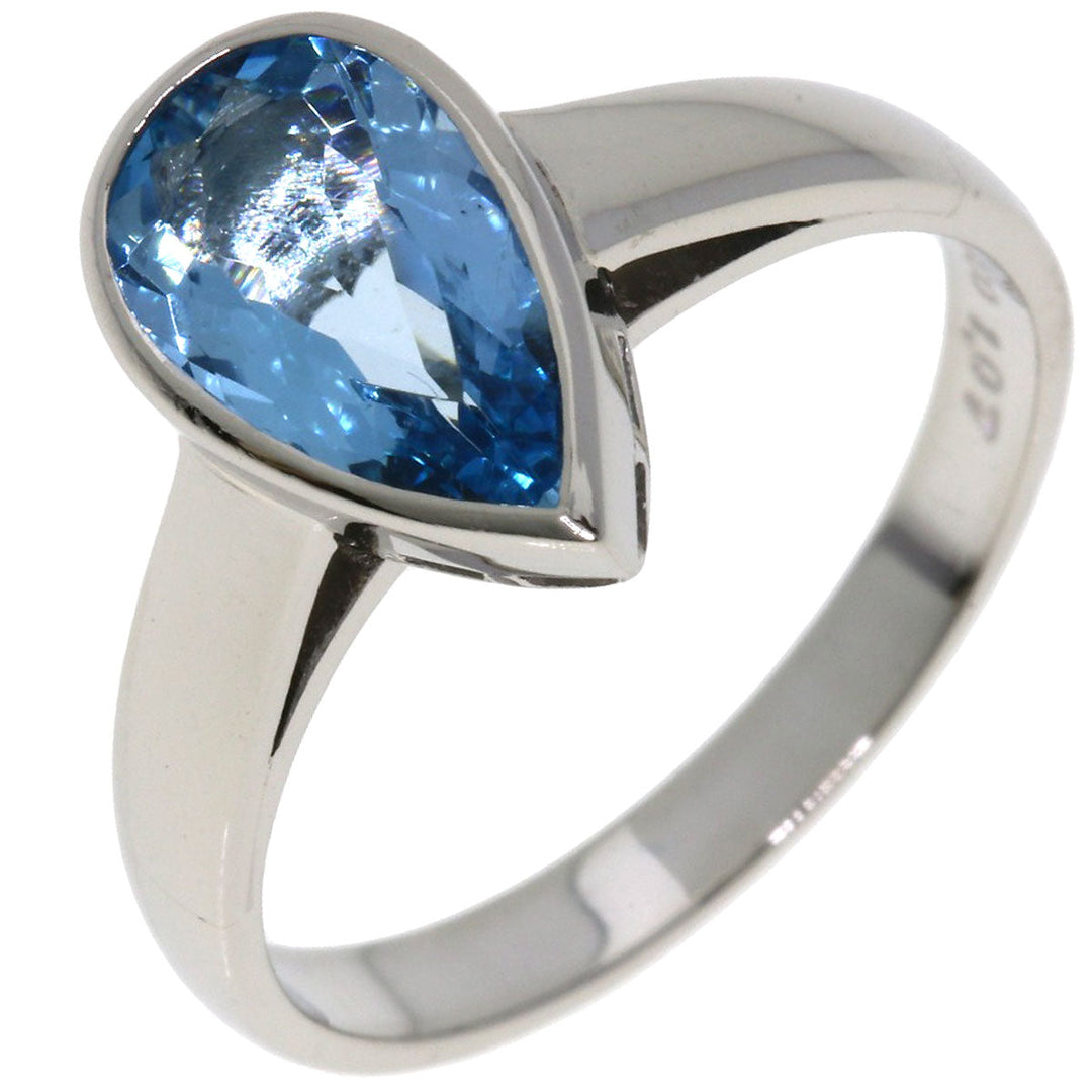 TASAKI Ring PT900 Silver Aquamarine Women Used Authentic
