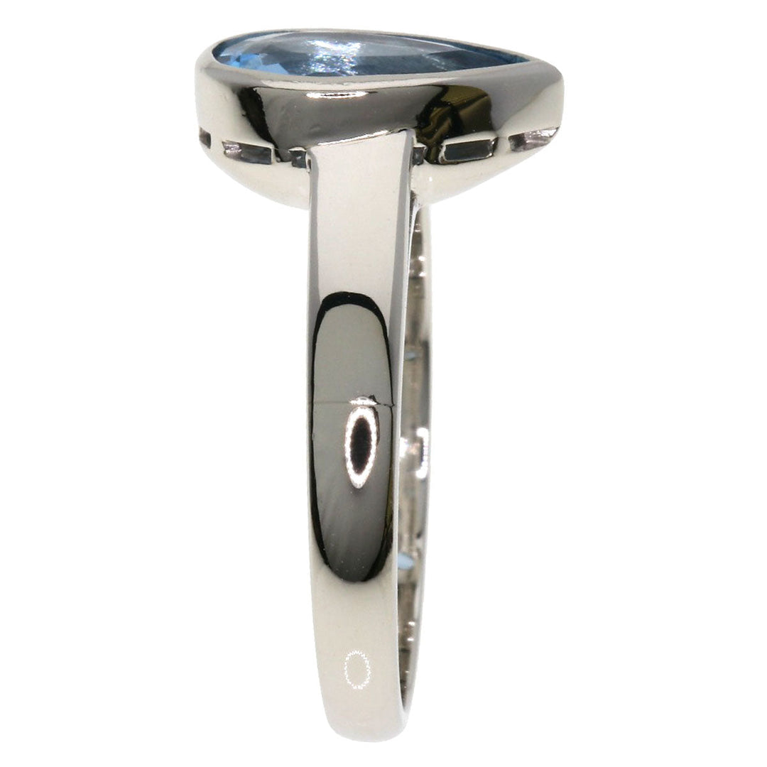 TASAKI Ring PT900 Silver Aquamarine Women Used Authentic