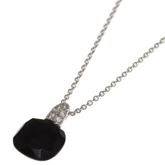 Pomellato Necklace K18WG Silver Capri Onyx Diamond Women Used Authentic