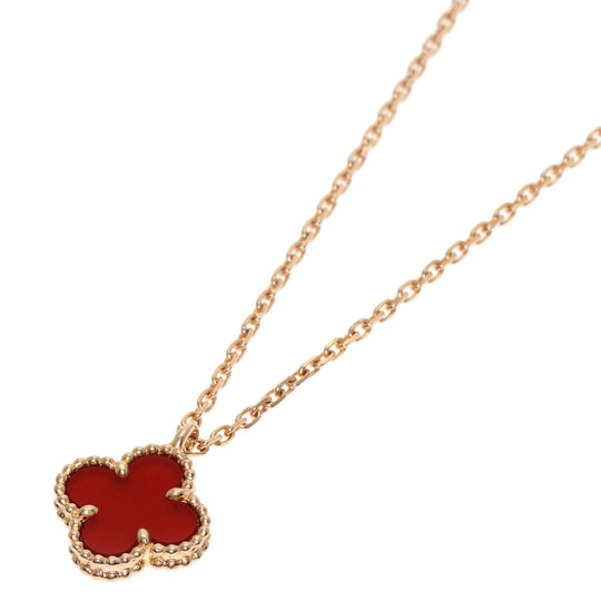 Van Cleef & Arpels Necklace 18K Pink Gold gold Sweet Alhambra Carnelian Women Used Authentic
