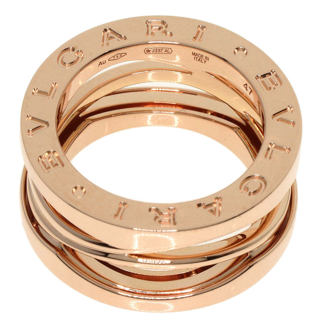 BVLGARI Ring 18K Pink Gold gold B-zero1 B-zero One Legend 3 Bands #47 Women Used Authentic