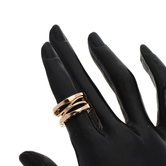 BVLGARI Ring 18K Pink Gold gold B-zero1 B-zero One Legend 3 Bands #47 Women Used Authentic