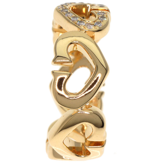 CARTIER Ring 18K Yellow Gold gold C Heart Diamond # 49