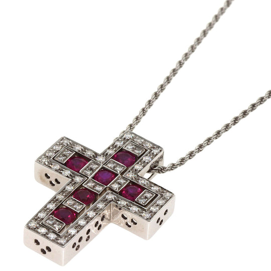 Damiani Necklace K18WG Silver Belle Epoque Ruby Diamond M