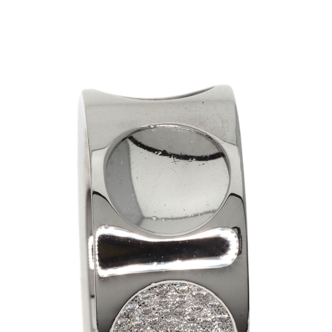 LOUIS VUITTON Ring K18WG Silver Grand Berg Empreinte Diamond #52