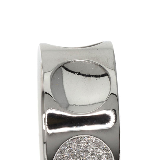LOUIS VUITTON Ring K18WG Silver Grand Berg Empreinte Diamond #52