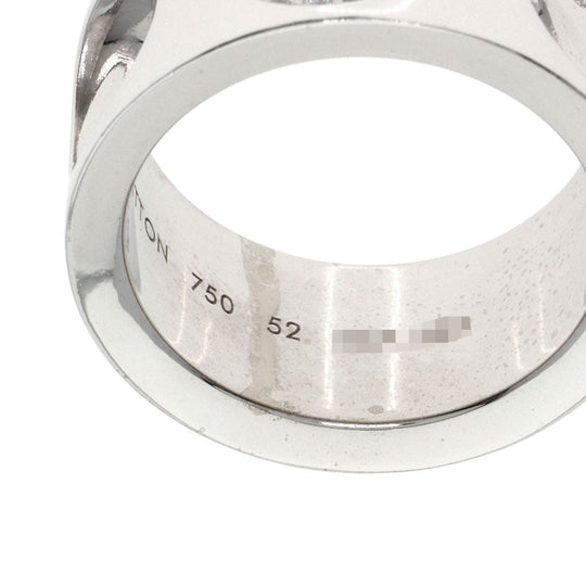 LOUIS VUITTON Ring K18WG Silver Grand Berg Empreinte Diamond #52