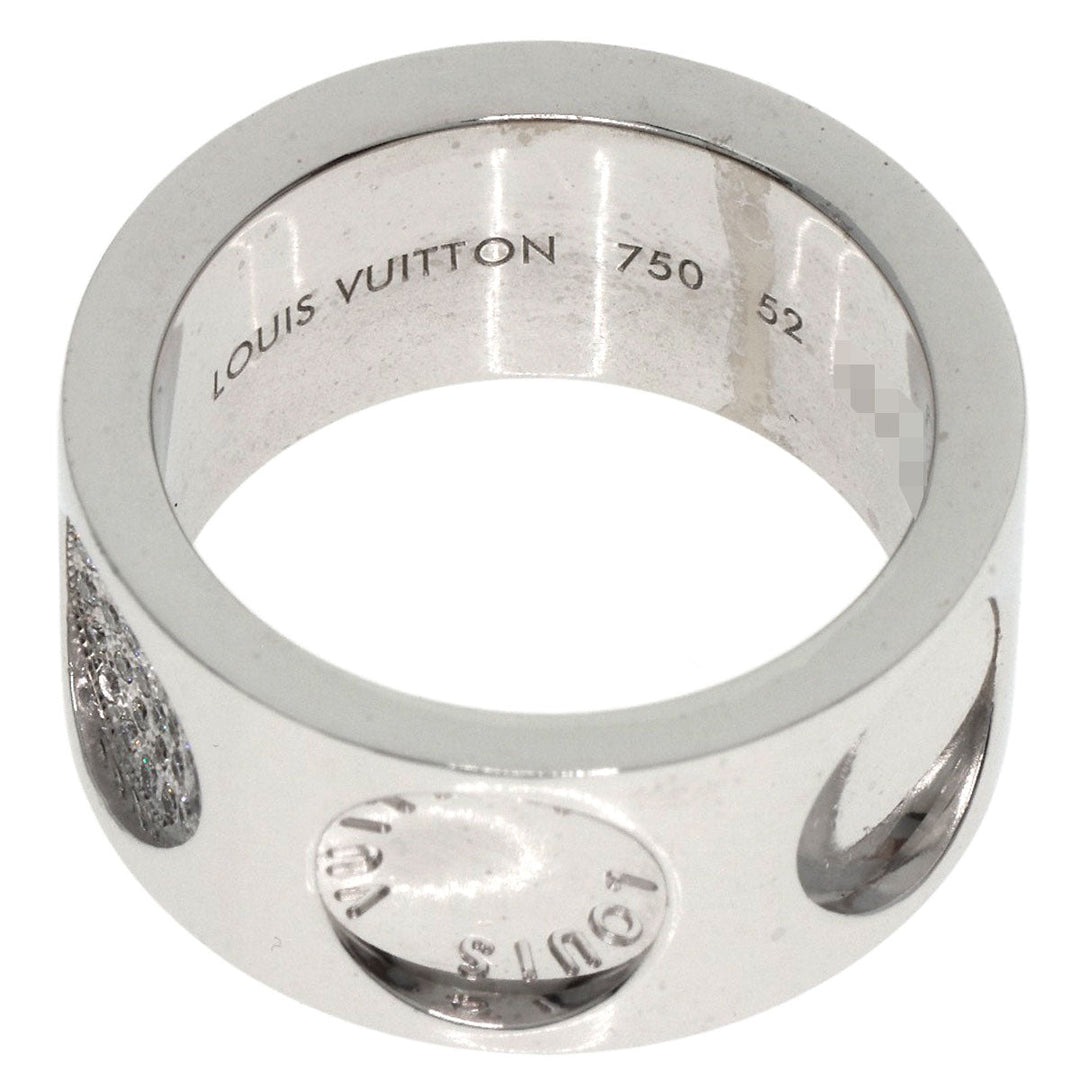 LOUIS VUITTON Ring K18WG Silver Grand Berg Empreinte Diamond #52