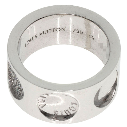 LOUIS VUITTON Ring K18WG Silver Grand Berg Empreinte Diamond #52
