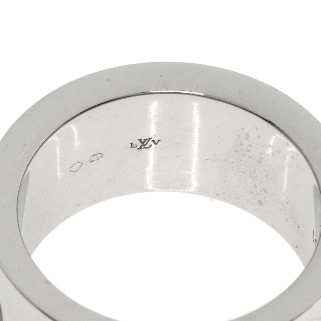 LOUIS VUITTON Ring K18WG Silver Grand Berg Empreinte Diamond #52