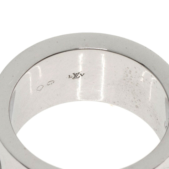 LOUIS VUITTON Ring K18WG Silver Grand Berg Empreinte Diamond #52