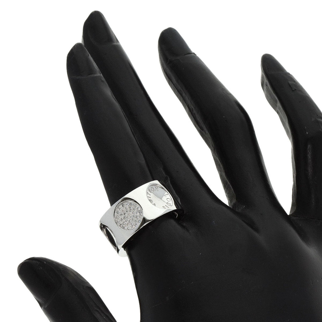 LOUIS VUITTON Ring K18WG Silver Grand Berg Empreinte Diamond #52