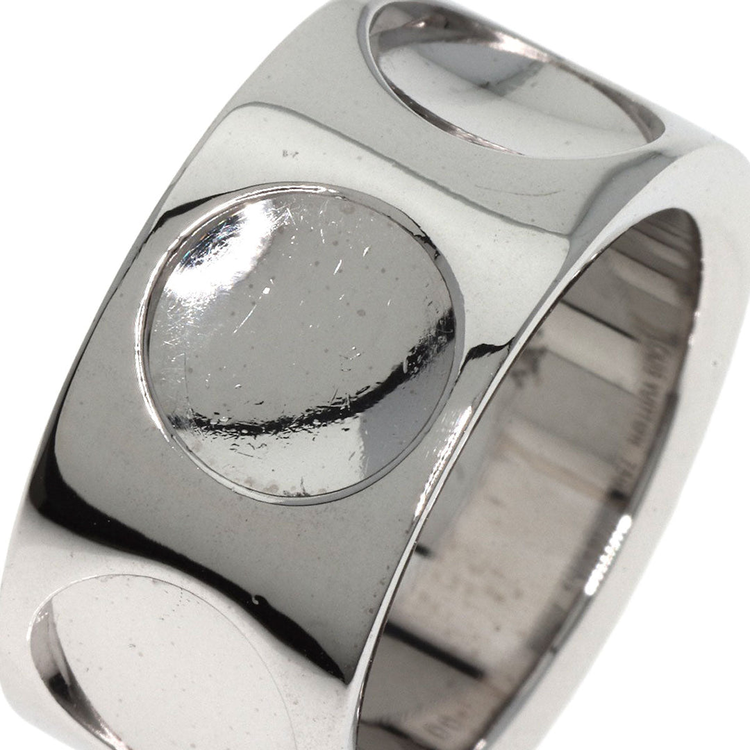 LOUIS VUITTON Ring K18WG Silver Grand Berg Empreinte Diamond #52