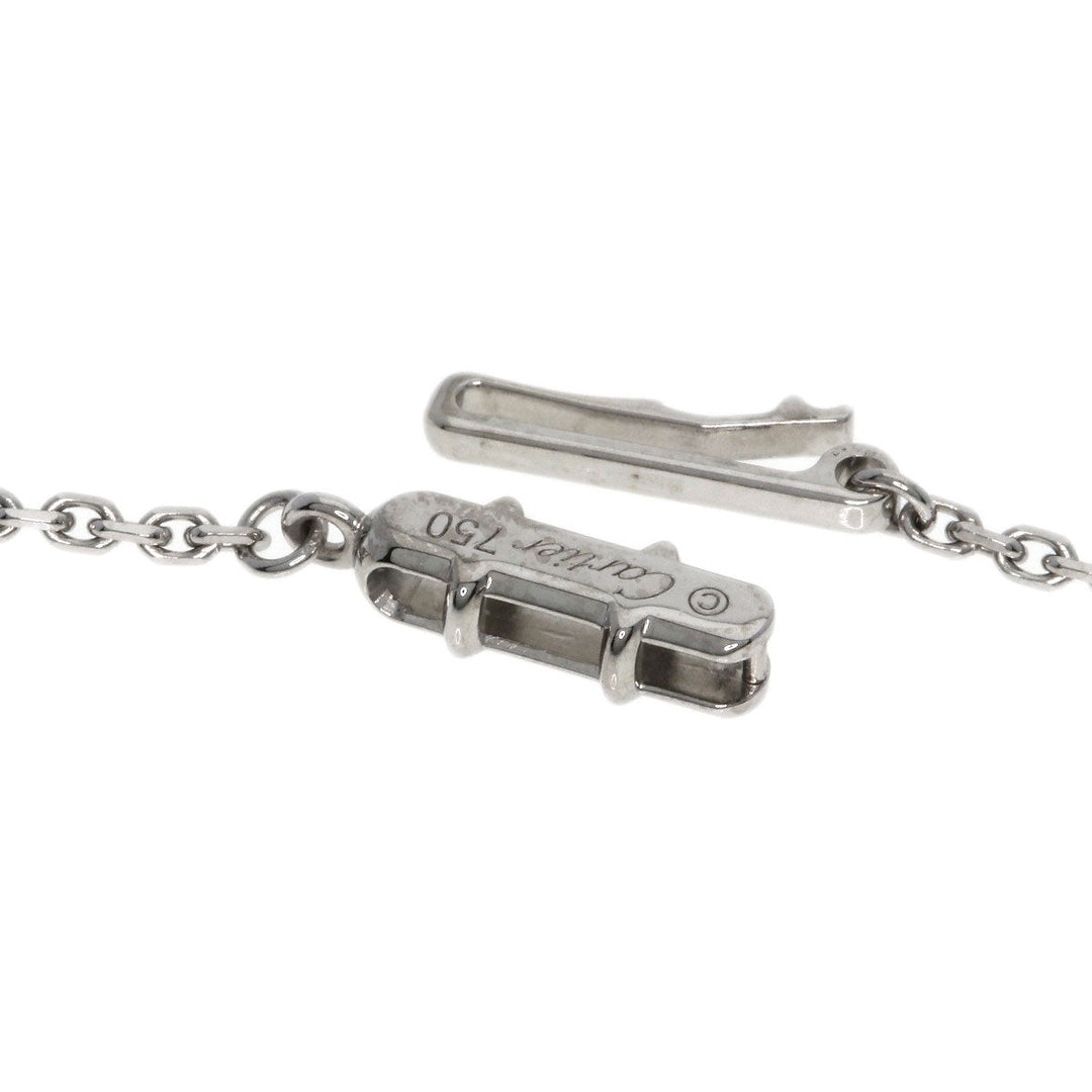 CARTIER Necklace K18WG Silver C heart Women Used Authentic