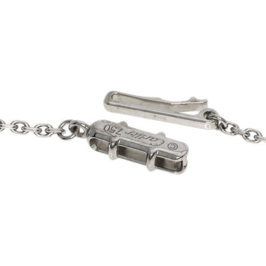 CARTIER Necklace K18WG Silver C heart Women Used Authentic