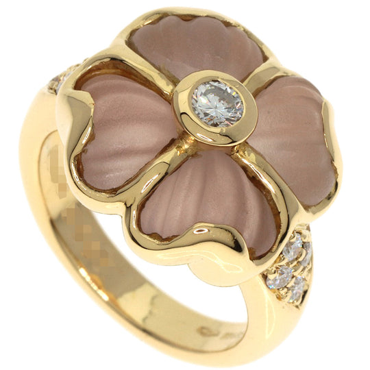 Boucheron Ring 18K Yellow Gold gold Crystal Flower Motif Diamond Diamond Women Used Authentic