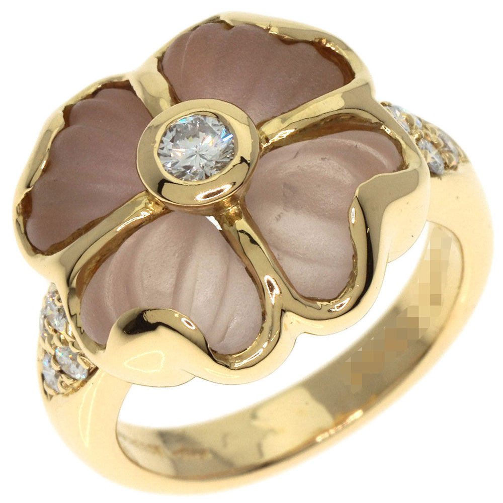 Boucheron Ring 18K Yellow Gold gold Crystal Flower Motif Diamond Diamond Women Used Authentic