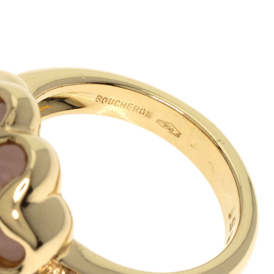 Boucheron Ring 18K Yellow Gold gold Crystal Flower Motif Diamond Diamond Women Used Authentic