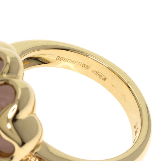 Boucheron Ring 18K Yellow Gold gold Crystal Flower Motif Diamond Diamond Women Used Authentic