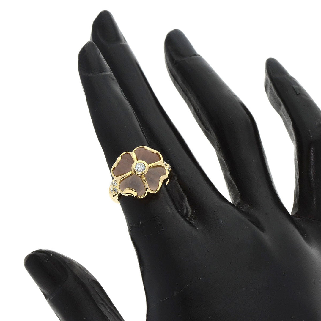 Boucheron Ring 18K Yellow Gold gold Crystal Flower Motif Diamond Diamond Women Used Authentic
